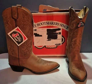 Justin Hombres Talla 11B Cuero Marrón Apache Western Botas de Vaquero 2252 - Imagen 1 de 24