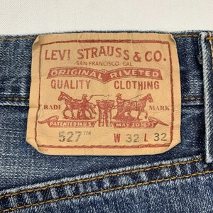 LEVIS 527 Jeans 32x32 Blue Low Rise Boot Cut Skater Baggy VTG Y2K - Picture 1 of 15