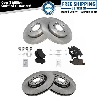 Front & Rear Ceramic Brake Pads & Rotor Kit For 2006-2009 Audi A4 A4 Quattro - Image 1 of 4