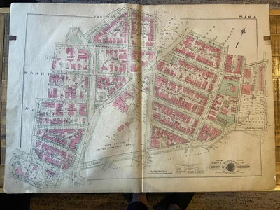 Detailed large plat map. Georgetown Area (Plan 4) Washington D.C.  1925 - Image 1 of 4