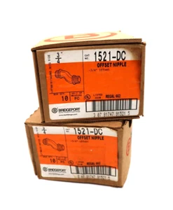 Bridgeport 3/4 Inch Offset Nipple, 1521-DC, Lot of 2 boxes (10 Pieces each), New - Picture 1 of 5