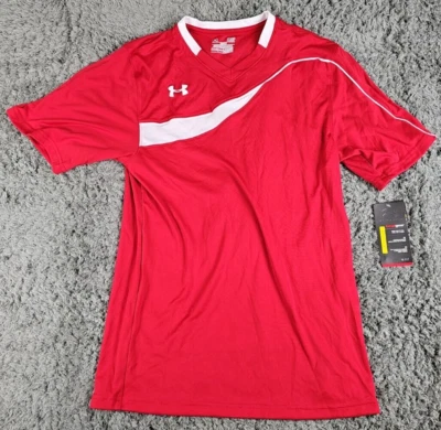 Camiseta de fútbol Under Armour Chaos, talla regular SM/P, roja y blanca 1227680 Foto 1 de 2
