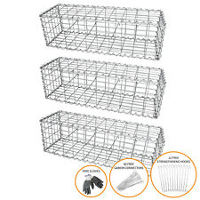 Gabion Baskets Cages Mesh Wire Stone Planter Garden / 100 X 30 X 30cm / 3 Pack