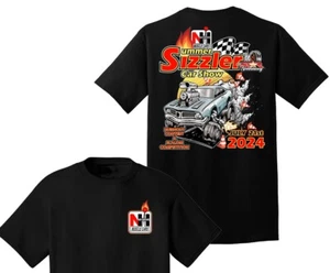 NEW HAMPSHIRE MUSCLE CARS SUMMER SIZZLER 2024 BLACK OR BLUE TEES 2 SIDED SCREEN - Picture 1 of 18