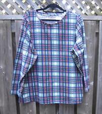 WOMAN WITHIN PLAID TOP, SIZE 1X 22/24, COTTON BLEND