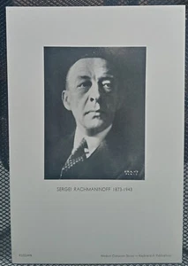 Sergei Rachmaninoff Composer Pianist Opera Vtg Mini Poster Keyboard Columbia - Picture 1 of 1