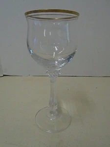 Mikasa Chalfonte Weinglas Voll Bleikristall Wasserkelch 7 Goldrand gerippt - Bild 1 von 2