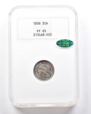 1888 Nickel Three Cent Piece PF65 NGC CAC *6547 - Image 1 of 3