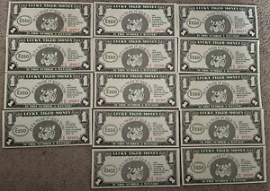 1966 Esso Tiger Money Bills - Lot of 14 Vintage Advertising