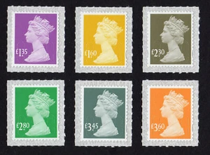 Máquinas M19L 2019 £1,35, £1,60, £2,30, £2,80, £3,45, £3,60 - juego de 6 V - opciones - Imagen 1 de 4