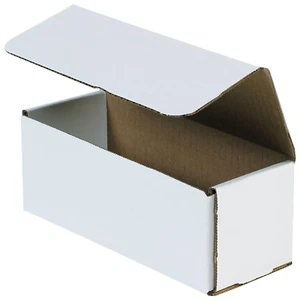 Boxes Mailers Die Cut Tuck Flap Boxes 50 9" X 3" X 3" White Corrugated Mailers D - Picture 1 of 12