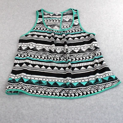 Delicado Top Hooligan Para Mujer Pequeño Blanco y Negro Diseño Geométrico Espalda Abierta Foto 1 de 4