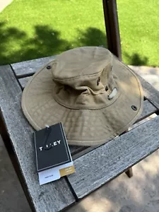 Tilley T3 Wanderer Snap-Up Canvas Duck Hat Distressed Size 7 Small Dark Khaki - Picture 1 of 13