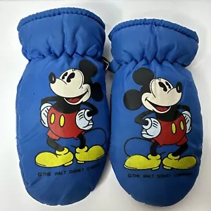 Vintage Blue Mickey Mouse Toddler Mittens Ages 2-4 Walt Disney Productions - Picture 1 of 7