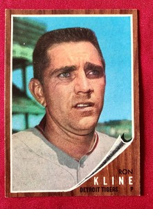 1962 Topps Baseball Ron Kline Card #216 Tigers