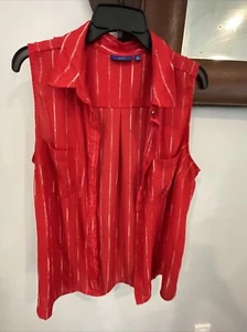 apt.9 sleeveless button-down red shirt size extra large - Picture 1 of 4