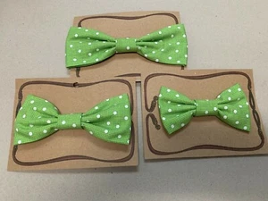 Chasin' Tail Dog Bowtie Collar Accessories Green Polka Dot Multiple Sizes - Picture 1 of 4