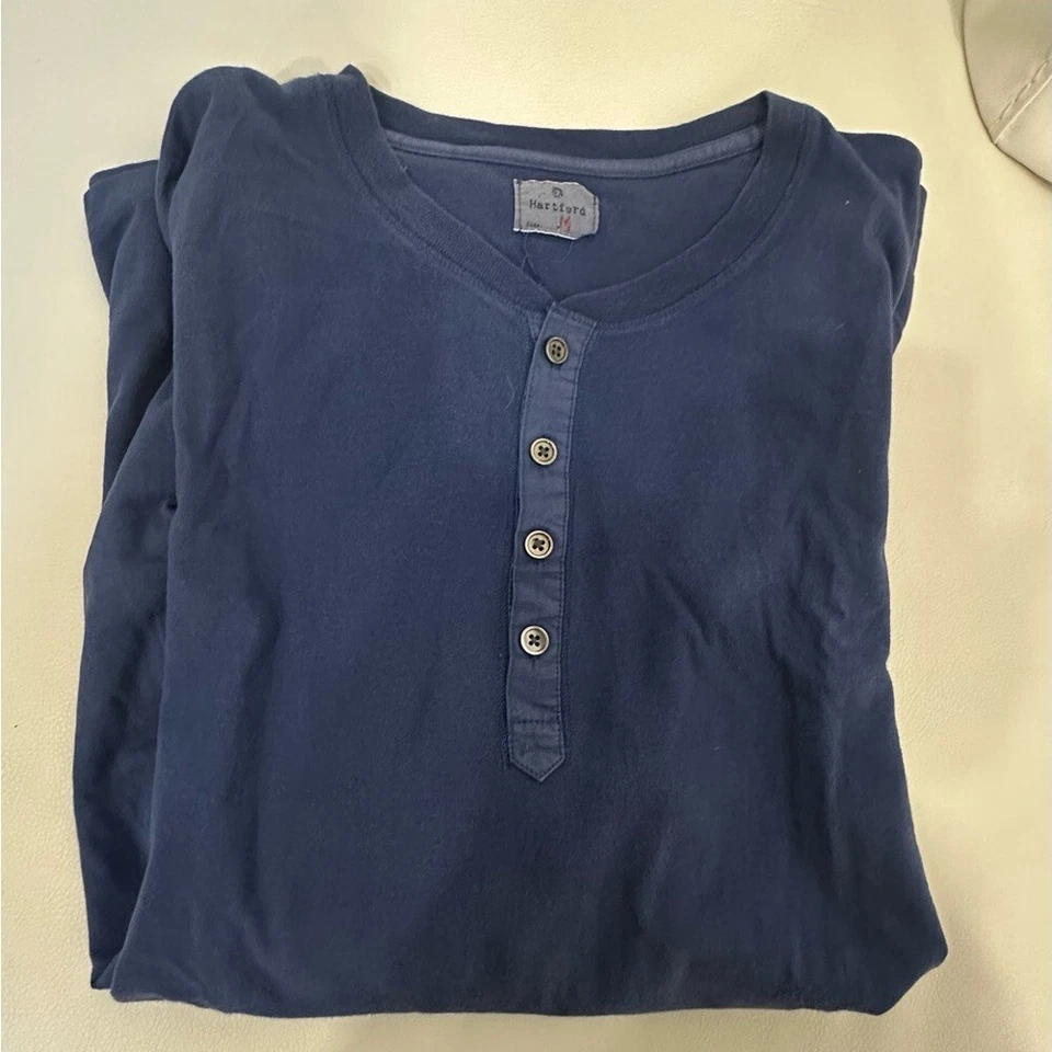 Camisa Hartford Henley Azul Talla Mediana Foto 1 de 1