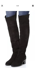 Rag & Bone Ashby Suede Leather Over-the-Knee Boots in Black Size 39 US 9 - Picture 1 of 12