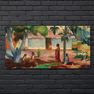 Malerei Dorf Hütten Einheimische Kunst 140x70 Acrylglasbild Plexiglas Wandbild - Bild 1 von 4