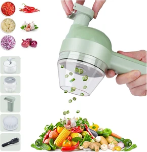 Electric Vegetable Slicer Set, 4 in 1 Handheld Electric Vegetable Cutter Wirele - Picture 1 of 7