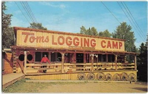 TOM'S LOGGING CAMP Northwest Trading Post Duluth, MN 1968 Vintage Postcard - Picture 1 of 2