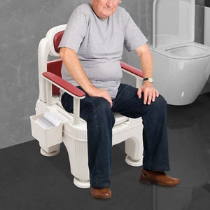Erwachsene Senioren Toilettenstuhl Tragbar Mobil Toilettenstuhl Höhenverstellbar Badesitz - Bild 1 von 18