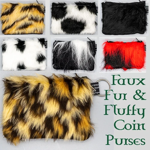 Animal Faux Fur Fluffy Coin Purse Cash Money Wallet Cotton Xmas Gift - Image 1 of 1