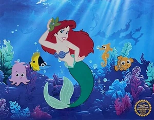 Disney THE LITTLE MERMAID Ariel Sericel Animation Art Cel UNDER THE SEA 11"x14" - Picture 1 of 7