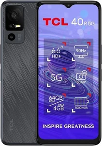 TCL 40R 5G 64GB 4GB Unlocked 50MP Hybrid Dual SIM Android Smartphone - Grey - Afbeelding 1 van 3