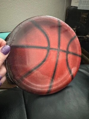 Sports Fanatic Basketball 6-7/8" Plates 8 Pack Birthday Party Decorations New!!! - Image 1 of 2