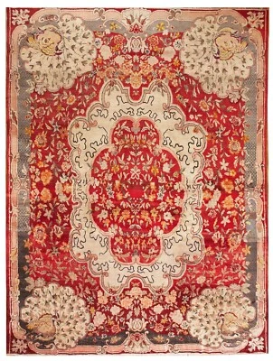 Alfombra Antigua Rara 11x16 Alfombra Art Nouveau Alfombra Art Deco 338cmx470cm 1900 Foto 1 de 4