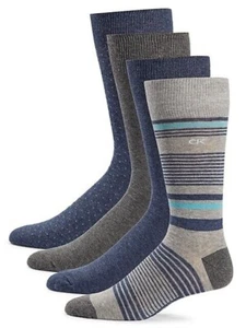 Calvin Klein Men's Logo Print Crew Socks 4-Pairs - Picture 1 of 7