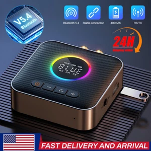 Bluetooth 5.4 Transmitter Receiver Audio Adapter Long Range for TV Home Stereo - Picture 1 of 18