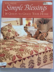Quilt Pattern Book Simple Blessings 14 Quilts Applique Scrap Pieced Folk Cottage - Picture 1 of 14