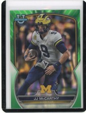 2022 Bowman University Football #48 JJ MCCARTHY Green Lava Refractor /99