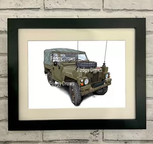 Land Rover Lightweight Mounted or Framed Unique Art Print military 4 x 4 vehicle - Picture 1 of 5