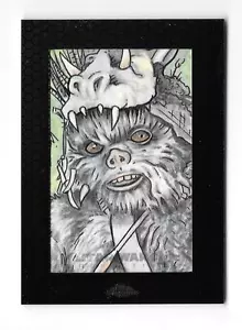 2014 STAR WARS CHROME PERSPECTIVES SKETCH EWOK LOGRAY LIN WORKMAN 1/1 - Picture 1 of 1