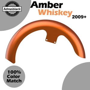 Advanblack Amber Whiskey 21" Reveal Wrapper Hugger Front Fender Fits 09+ Harley - Picture 1 of 9