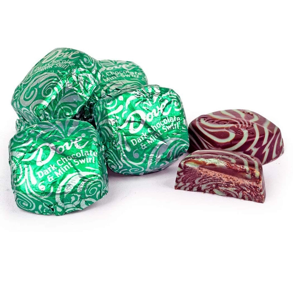 DOVE - DARK CHOCOLATE MINT SWIRL INDIVIDUALLY WRAPPED-LIMITED VALUE BULK BAG NOW - Image 1 of 4