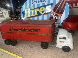 Original Structo Transport Pressed Steel Toy Truck Antique Trailer Semi Old - Picture 1 of 24