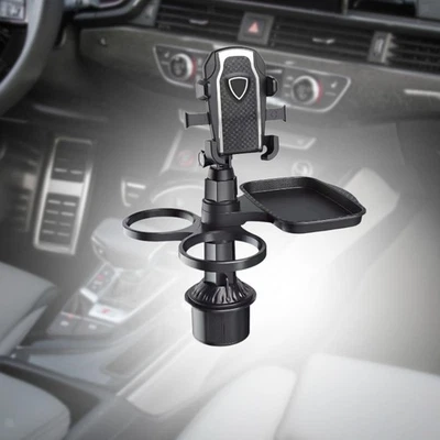 Car Cup Holder Expander Tray with Phone Holder Adjustable for Road Essentials - image 1 of 4