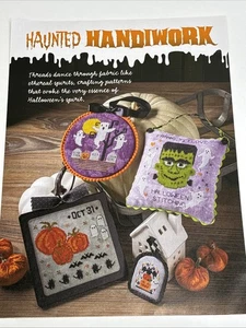 Haunted Halloween Ornaments 4 Designs Cross Stitch Pattern Pages From Magazine - Picture 1 of 10