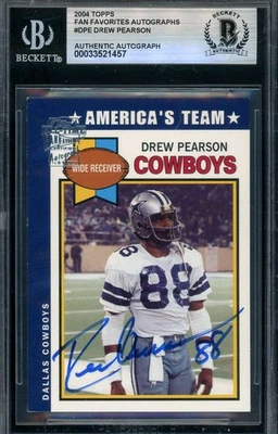 Drew Pearson Beckett BAS Signed 2004 Topps Fan Favorites Autograph - Image 1 of 2