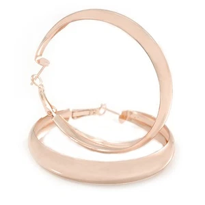 55mm Rose Gold Tone Wide Hoop Earrings - Picture 1 of 4