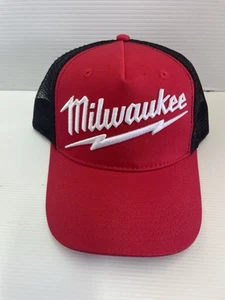 Milwaukee Power Tools Baseball Cap Hat Adjustable Red & Black Licensed New. - Bild 1 von 7