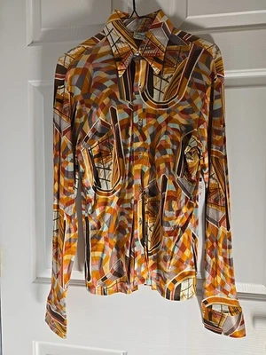 Camisa discoteca abstracta vintage años 60 DON JUAN niños 20 = camisa con botones XS/S para hombre  Foto 1 de 4