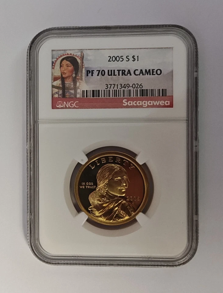 2005-S Sacaguawa Dollar NGC PF70 Ultra Cameo Early Ted Banner Sacaguawa Lable - Image 1 of 2