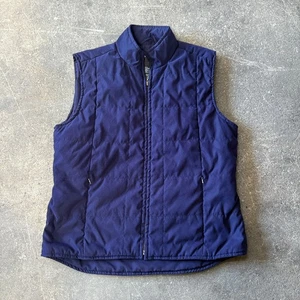 Vintage Kirkland Costco Down Vest Size S Blue Quilted Full Zip 90s - Picture 1 of 8