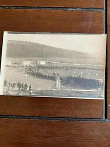 Vintage Real Photo Postcard Military Base Camp  - Picture 1 of 3